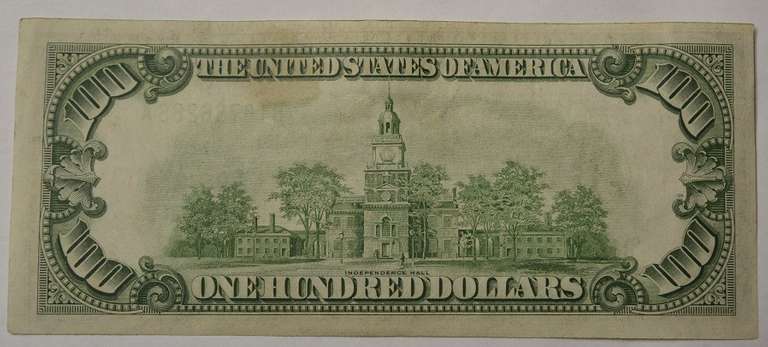 Series 1934A $100 Federal Reserve Note, Circulated.