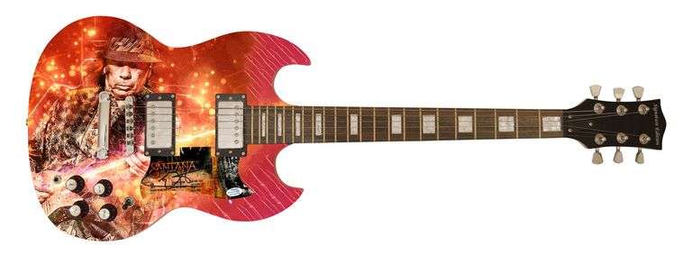 Carlos Santana Autographed Signed Live Concert Photo Guitar ACOA