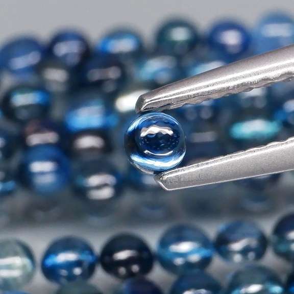 Glistening 5.37ct heated only Sapphire cabochon set