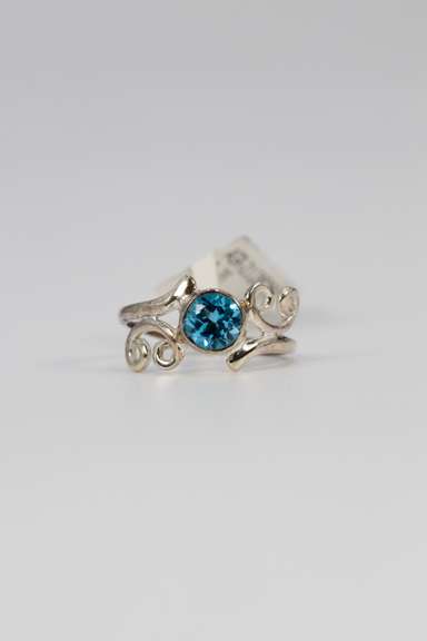 Sterling Silver Blue Topaz Gemstone Ring