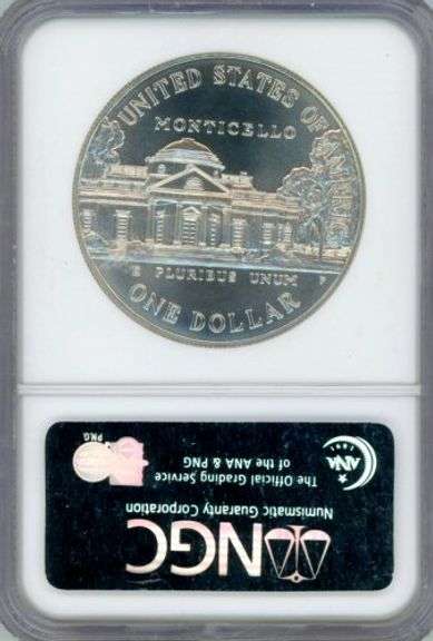 1993-P Jefferson BU Commemorative Silver Dollar in NGC MS69