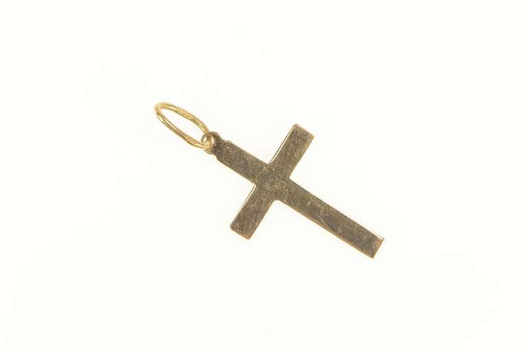 14K Yellow Gold Classic Cross Christian Faith Symbol Pendant