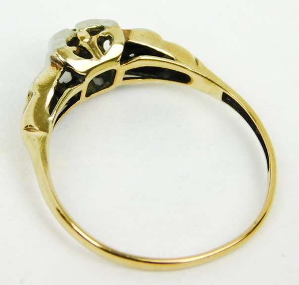 Pretty Antique 14K Diamond Ring, Size 6