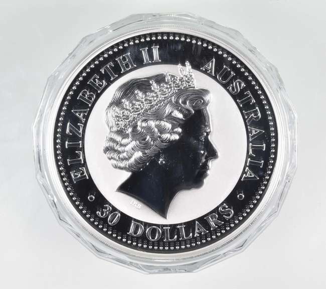 2001 Australia 30 Dollars - Kookaburra - 1 Kilo .999 Fine Silver