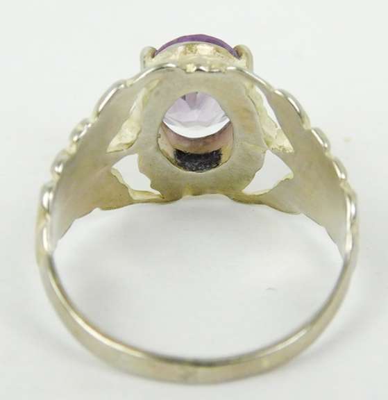 Sterling Amethyst Butterfly Ring, Size 6