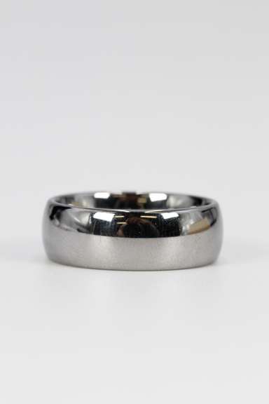 8mm Tungsten Carbide Mirror Finished Wedding Band Size 10