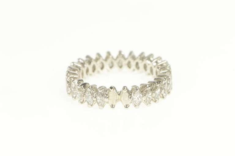 Platinum 1.76 Ctw Marquise Diamond Wedding Band Ring