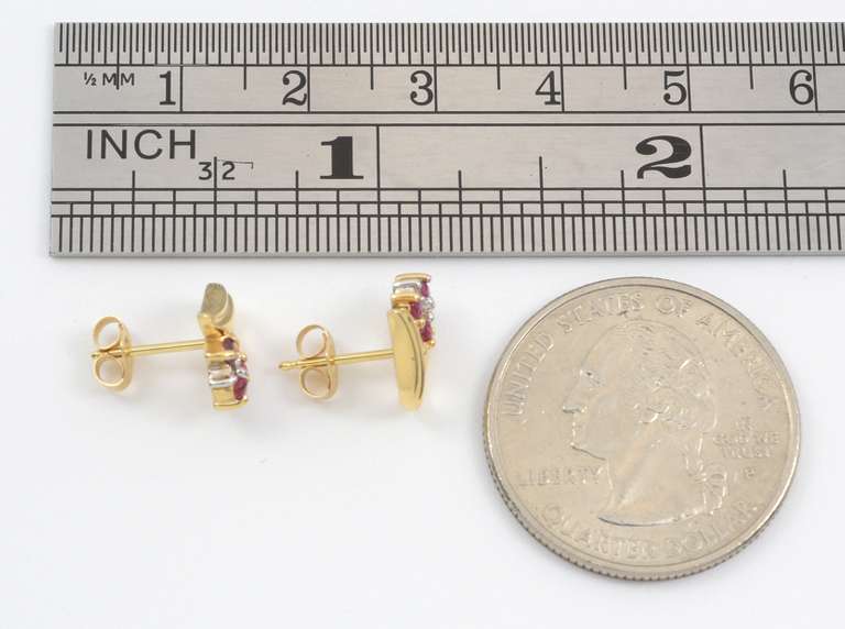 Sweet Ruby & Dia. Heart Earrings