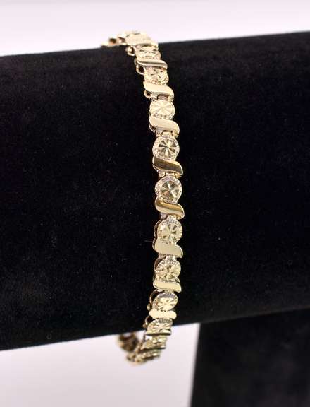 Creative Tennis style Bracelet in 14K Yellow Gold