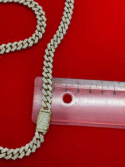 Certified Brand New 14kt Solid Yellow Gold And Diamond Cuban Link Chain-19.0+ Carats