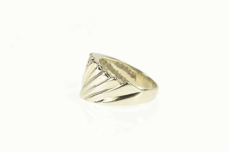 14K Yellow Gold 0.15 Ctw Diamond Grooved Channel Bypass Ring