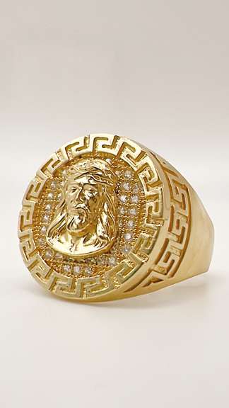 Men's 14kt Solid Yellow Gold & CZ Ring