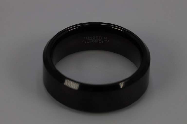 8mm Rose Black Finish Tungsten Carbide Wedding Band Size 10