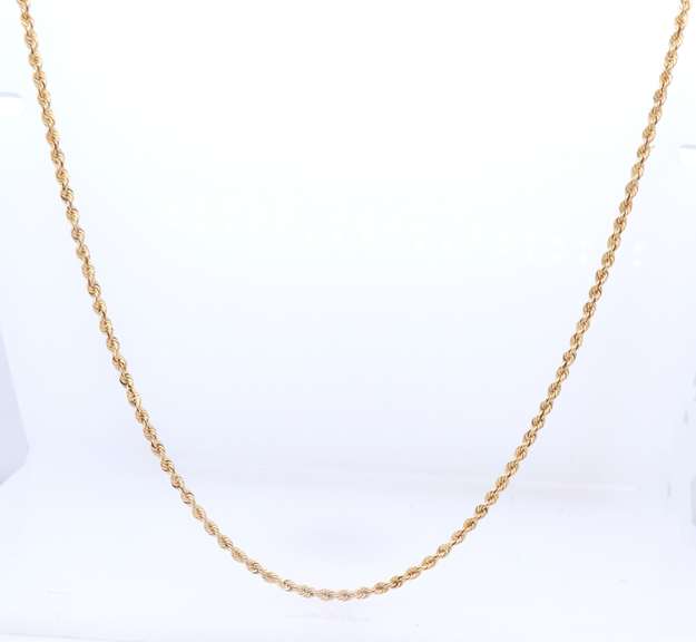 Simple Yellow Gold Rope Chain Necklace