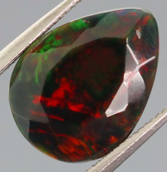 Fully faceted 2.24ct pear cut Black Opal