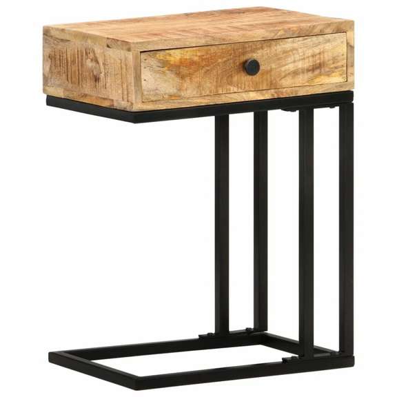 U-Shaped Side Table 17.7x11.8x24in Solid Mango Wood
