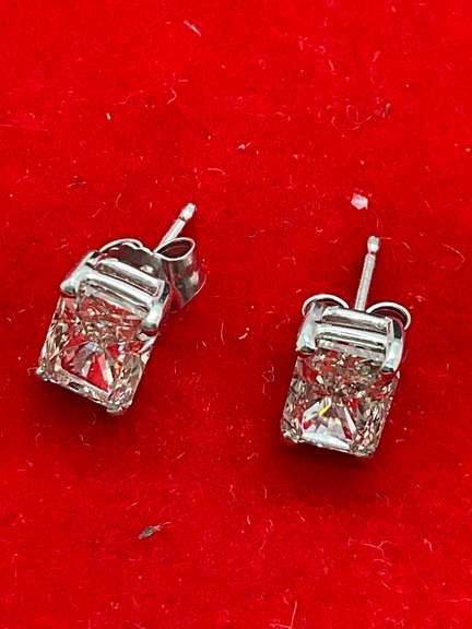 CERTIFIED 14K WHITE GOLD LAB GROWN DIAMOND STUDS