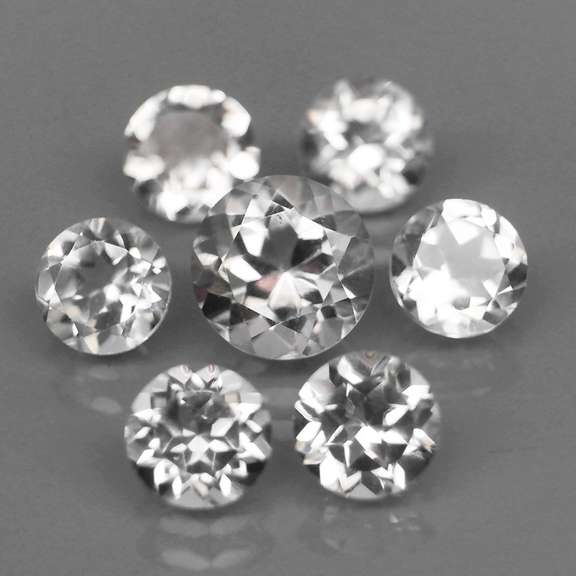 Mixed cut 7.65ct diamond white Topaz set