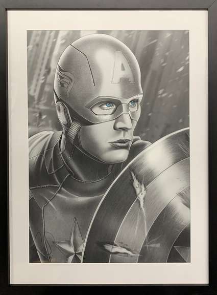 Captain America Cory Smith Hand Colored Print