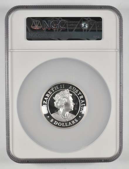 PF69UCAM 2016-P Australia 8 Dollars 5 Oz Silver - Signed - NGC