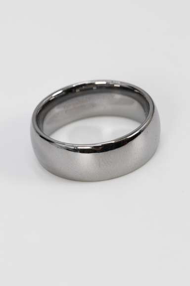 8mm Tungsten Carbide Mirror Finished Wedding Band Size 10