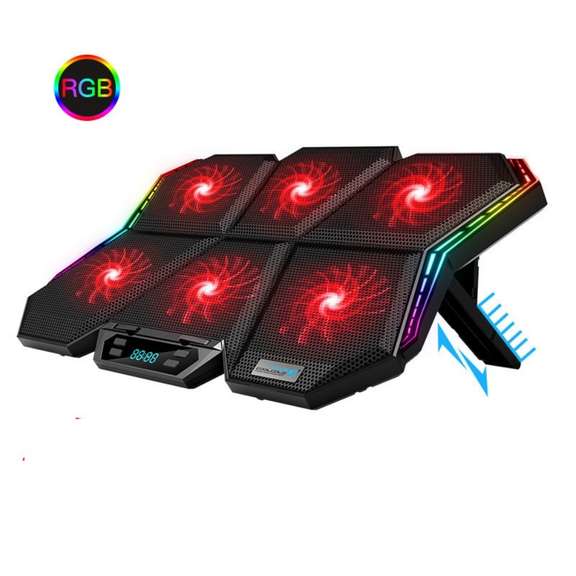 Gaming Laptop Cooler Six Fan Two USB Port Led RGB