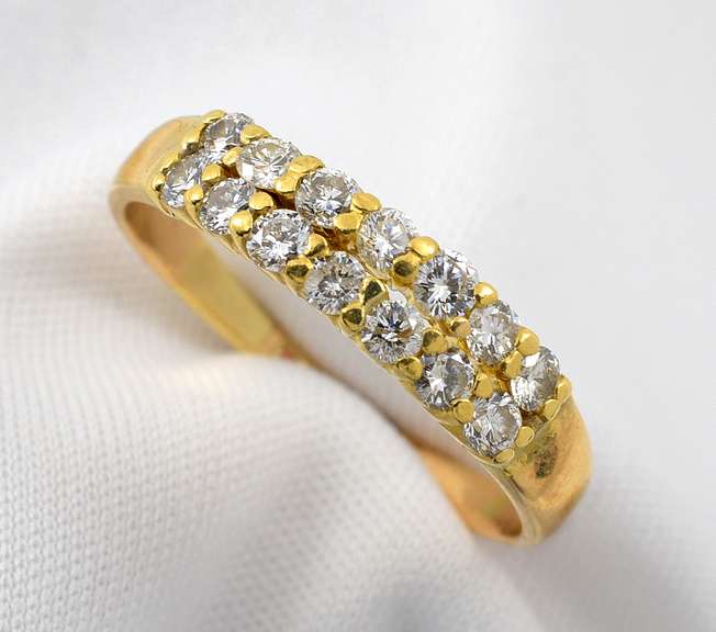 Sparkling 2 Row Diamond Band