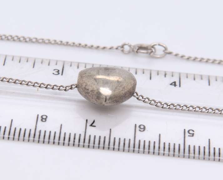 Vintage 925 Sterling Silver Heart Shaped Pendant on Chian