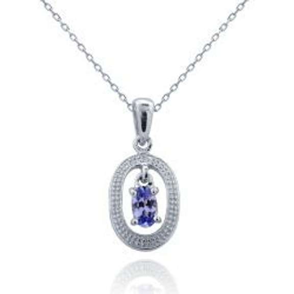 Tanzanite Dangling Oval Necklace