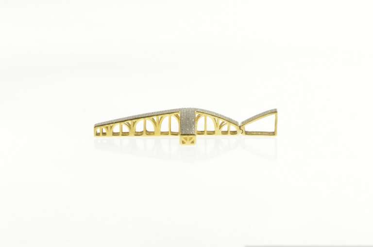 10K Yellow Gold 1.00 Ctw Pave Diamond Encrusted Cross Pendant