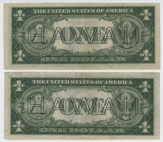 2 Nicer Series of 1935A $1 Hawaii Silver Certificates