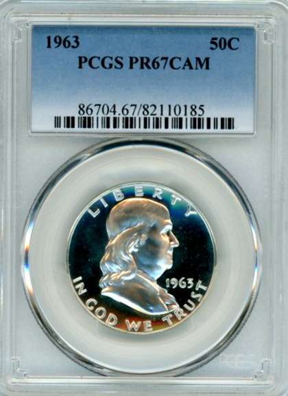 1963-S Franklin Half Dollar in PCGS PR67DCAM