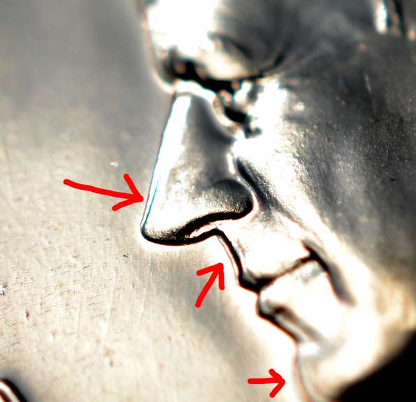 1966 SMS Kennedy Half Dollar Double Die Obverse, BU.
