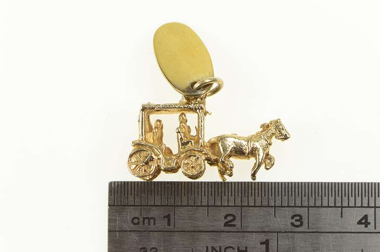 Sterling Silver 3D Carriage Mackinac Island Michigan Charm/Pendant