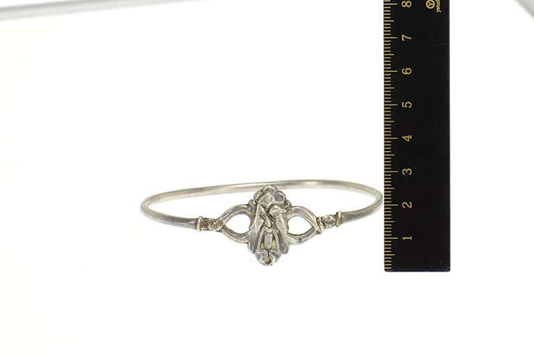 Sterling Silver Ornate Chinese Bearded Face Bangle Bracelet
