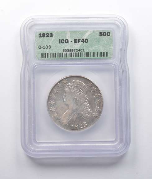 EF40 1823 Capped Bust Half Dollar O-103 ICG