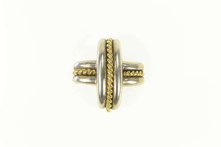 Sterling Silver 18K Tiffany & Co. Signature X Kiss Designer Pendant