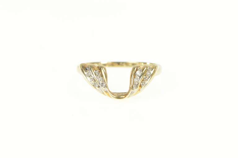 10K Yellow Gold Diamond Curved Contour Wedding Band Ring