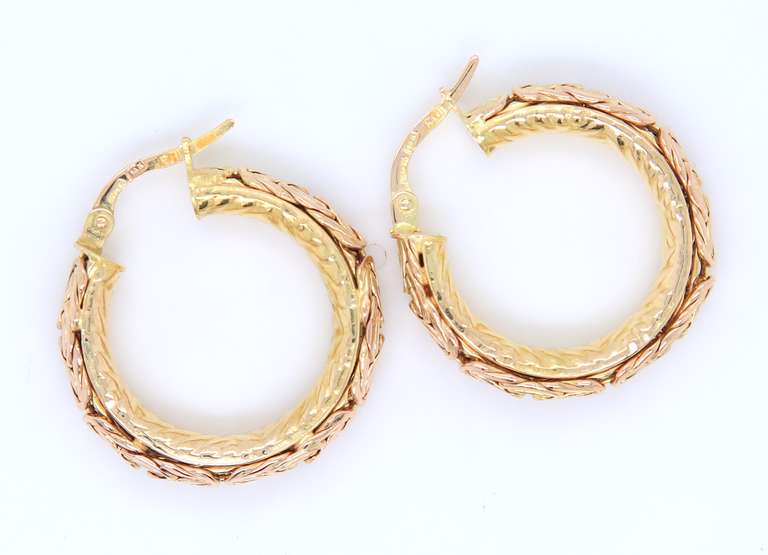 Beautiful Yellow Gold Byzantine Gold Hoop Earrings