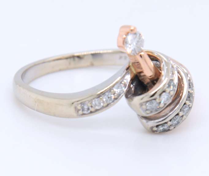 Beautiful Two Tone Gold Diamond Wrap Ring