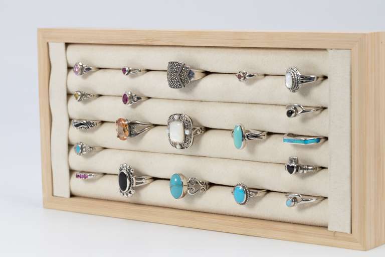 Sterling Silver Simulated Stone & Synthetic Opal Ring Lot