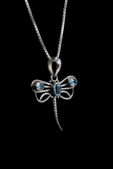 Sterling Silver Blue Topaz Pendant
