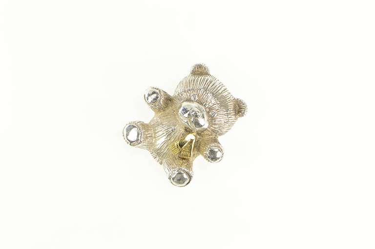 Sterling Silver 18k Gold Two Tone Teddy Bear Stuffed Charm/Pendant