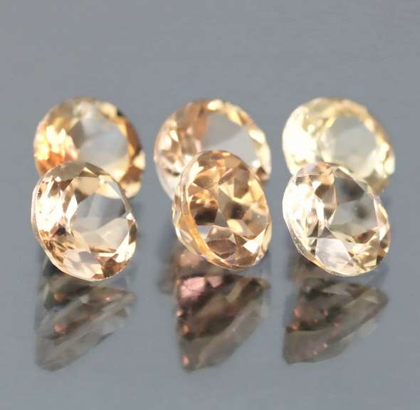 Matched! 6 piece 14.53ct full fire Imperial Topaz set