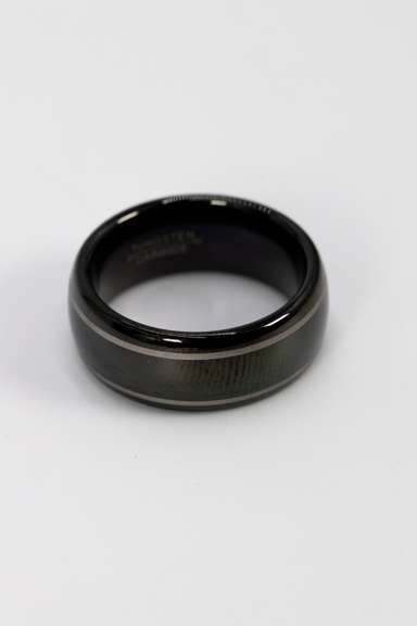 Men's Tungsten Carbide Two Gray Line Wedding Band Comfort Fit Ring Size 6