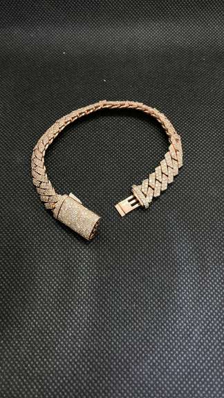 NEW LUXURY 10K ROSE GOLD MIAMI CUBAN 9.30 CARATS DIAMOND BRACELET