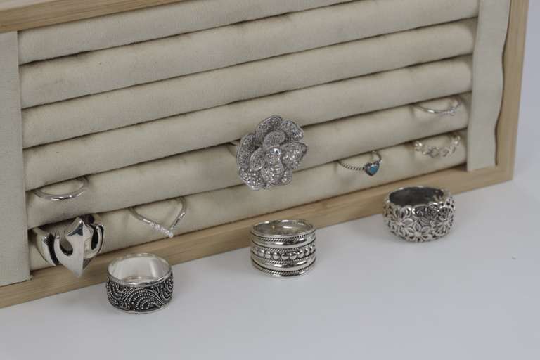 Sterling Silver Curated Ring Assortment Various Sizes & Styles (10 Ring Lot)