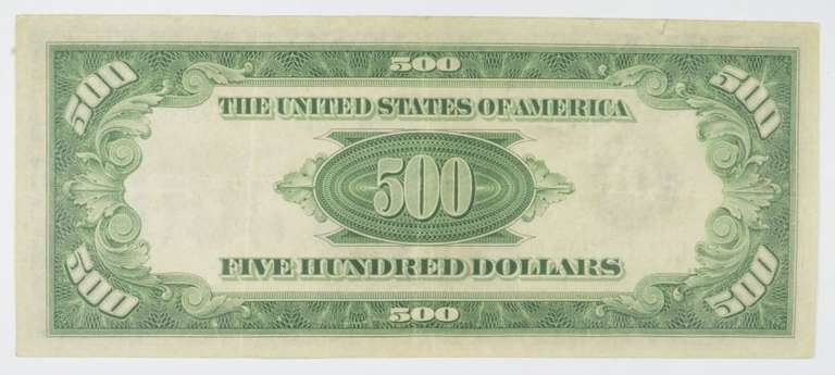 1934-A $500 Chicago, Illinois US Federal Reserve Note - Green Seal