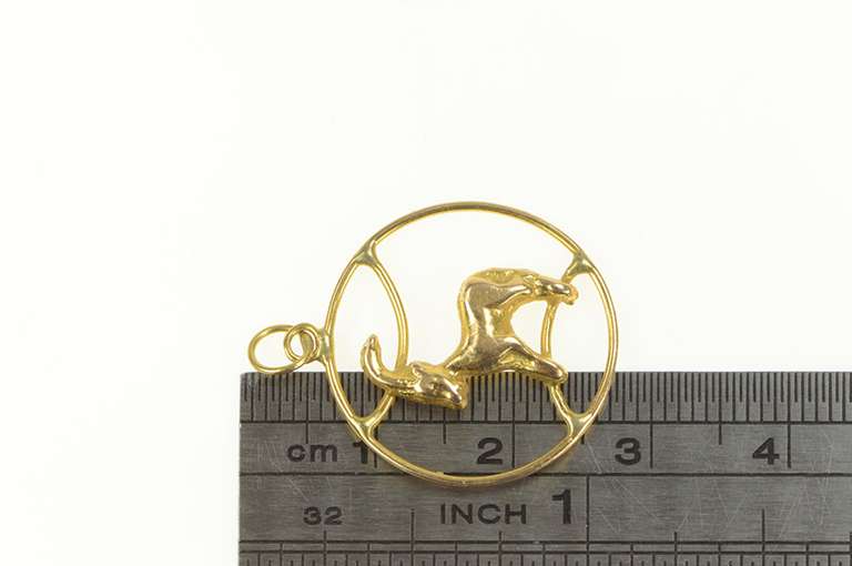 14K Yellow Gold Ram Aries Zodiac Star Sign Astrology Charm/Pendant