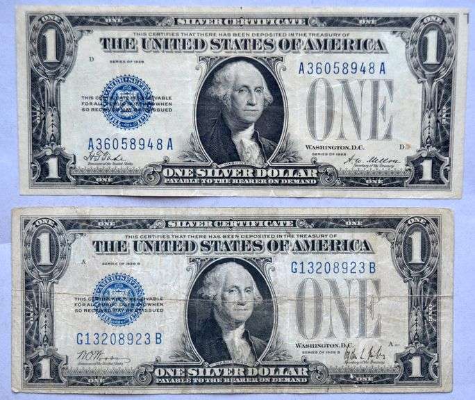1928 &1928 A  $1 Funnyback Silver Certificates